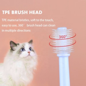 工場卸売ブリスターカード包装360ゴムヘッドペット歯ブラシ猫犬歯ブラシ