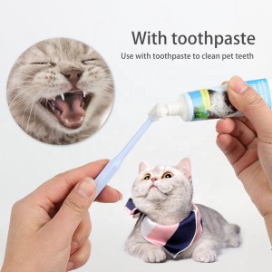 工場卸売ブリスターカード包装360ゴムヘッドペット歯ブラシ猫犬歯ブラシ