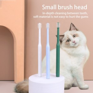 工場卸売ブリスターカード包装360ゴムヘッドペット歯ブラシ猫犬歯ブラシ