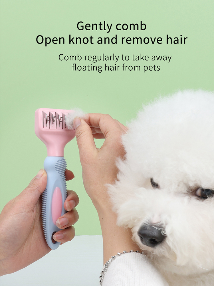 Peine para quitar el pelo de gato, cepillo para el cuidado de mascotas y perros