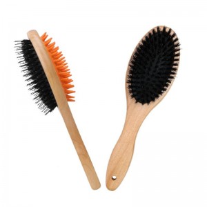 Brosse de massage double face en bois pour chat Brosse de toilettage pour chien