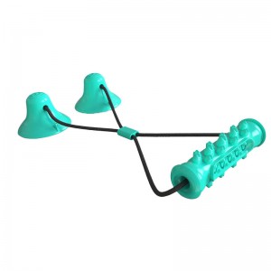 Резиновая двойная присоска Зубная щетка для собак Жевательные игрушки Pet Dog Tug Activity Toy