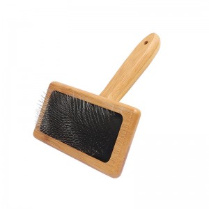 Brosse de toilettage en bambou carbonisé pour poils d'animaux