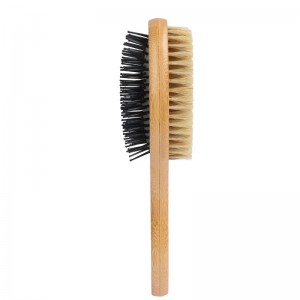 Escova pente para pentear pêlos de animais de estimação de bambu carbonizado