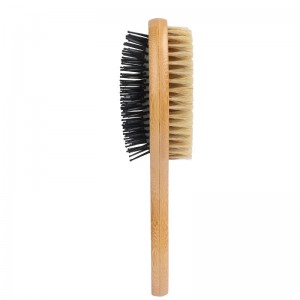 Brosse de toilettage en bambou carbonisé pour poils d'animaux