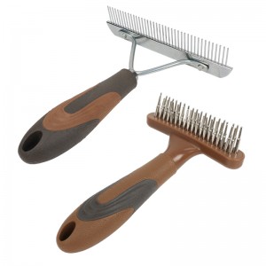 Custom Logo Cat Pin Hair Brush Dog Pet Grooming Slicker Brush Massage Brush