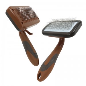 Custom Logo Cat Pin Hair Brush Dog Pet Grooming Slicker Brush Massage Brush