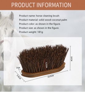 Custom Logo Coconut Fiber Wooden Horse Massage Grooming Brush