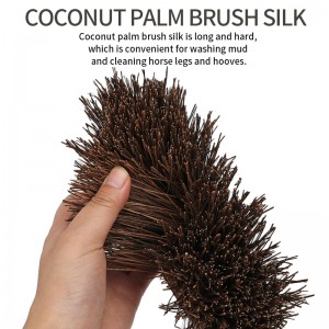 Custom Logo Coconut Fiber Wooden Horse Massage Grooming Brush