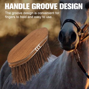 Custom Logo Coconut Fiber Wooden Horse Massage Grooming Brush