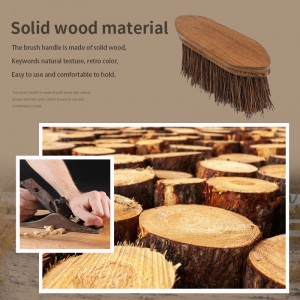 Custom Logo Coconut Fiber Wooden Horse Massage Grooming Brush