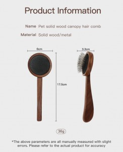 Custom Logo Dog Brush for Grooming Hair Remover Cat Wood Slicker Brush Groom Tool with Stainless Steel Pins for Pets