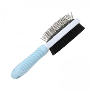 Brosse de toilettage double face pour animaux de compagnie avec logo personnalisé