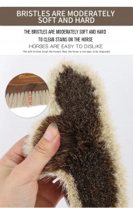 Custom Logo Horse Hair Wooden Horse Grooming Equipment Horse Brush