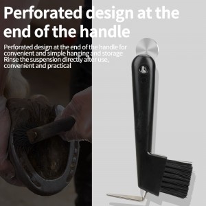 Custom Logo Plastic Black Horse Hoof Pick Brush