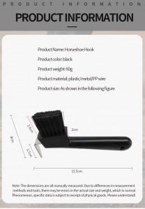 Custom Logo Plastic Black Horse Hoof Pick Brush