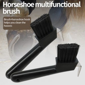 Custom Logo Plastic Black Horse Hoof Pick Brush