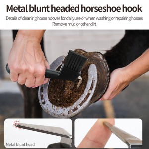 Custom Logo Plastic Black Horse Hoof Pick Brush