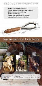 Custom Logo Wood Deshedding Tool Curry Comb Horse Grooming Brush
