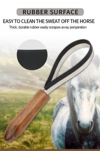 Custom Logo Wood Deshedding Tool Curry Comb Horse Grooming Brush