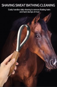 Custom Logo Wood Deshedding Tool Curry Comb Horse Grooming Brush