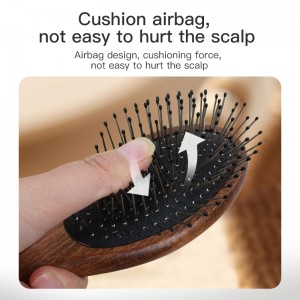 Custom logo Wooden Hair Brush With Wide Tooth Nylon Mix Boar Bristle Hair Detangling Comb Dog Massager Brush