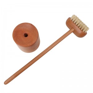Custom logo Wooden Pet Dog Hair Brush With Base