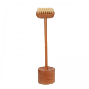 Custom logo Wooden Pet Dog Hair Brush With Base