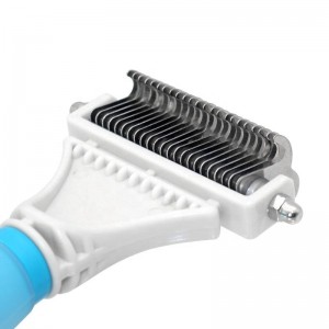 Silicone Handle Pet Undercoat Rake Comb Cat Dog Dematting Grooming Comb