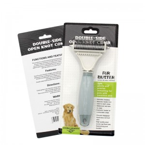 Pettine per rastrello per sottopelo con manico in silicone Pettine per toelettatura per cani e gatti