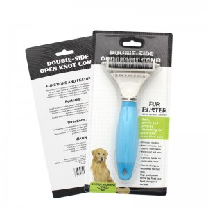 Poignée en silicone Pet Undercoat Rake Peigne Cat Dog Dematting Toilettage Peigne