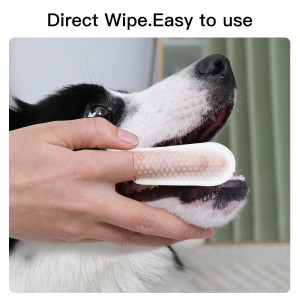 Disposable Eco-friendly Dog Cat Teeth Cleaning Wipes Natural Pet Care Wipe Soft Pet Dental Finger Wipes