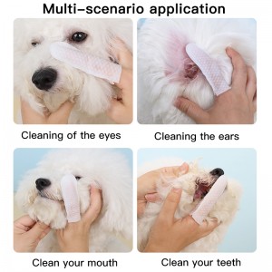 Disposable Eco-friendly Dog Cat Teeth Cleaning Wipes Natural Pet Care Wipe Soft Pet Dental Finger Wipes