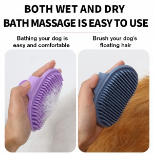 Dog Bathing Brush Shower Dog Massage Brush with Buckle