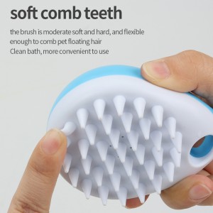 Pet Wash Bath Massage Shampoo Brush Dog Bath Brush Soft Rubber Shampoo Dispenser Cat Dog Grooming Shower Brush