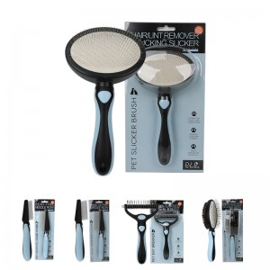 Dog Pet Cat Grooming Slicker Brush Double Sided Undercoat Rake Open Knot Comb Pet Hair Brush