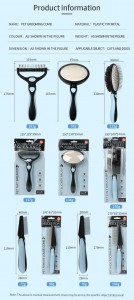 Dog Pet Cat Grooming Slicker Brush Double Sided Undercoat Rake Open Knot Comb Pet Hair Brush