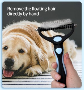 Dog Pet Cat Grooming Slicker Brush Double Sided Undercoat Rake Open Knot Comb Pet Hair Brush