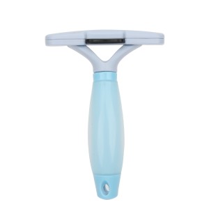 Custom Logo Silicone Handle Cat Needle Hair Rake Brush Dog Pet Grooming Brush