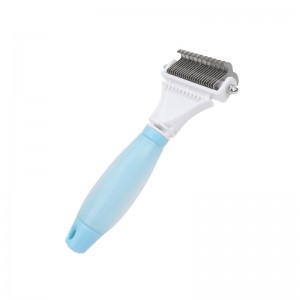 Custom Logo Silicone Handle Cat Needle Hair Rake Brush Dog Pet Grooming Brush