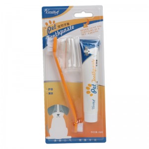Factory Wholesale Custom Blister Card Packaging Cat Pet Dental Care Kit Dog Toothbrush