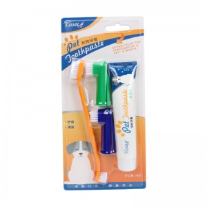 Factory Wholesale Custom Blister Card Packaging Cat Pet Dental Care Kit Dog Toothbrush