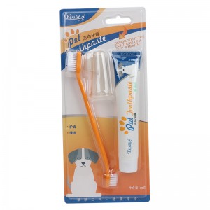 Factory Wholesale Custom Blister Card Packaging Cat Pet Dental Care Kit Dog Toothbrush