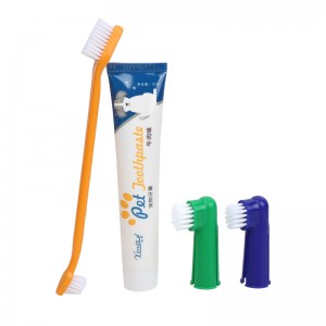 Factory Wholesale Custom Blister Card Packaging Cat Pet Dental Care Kit Dog Toothbrush