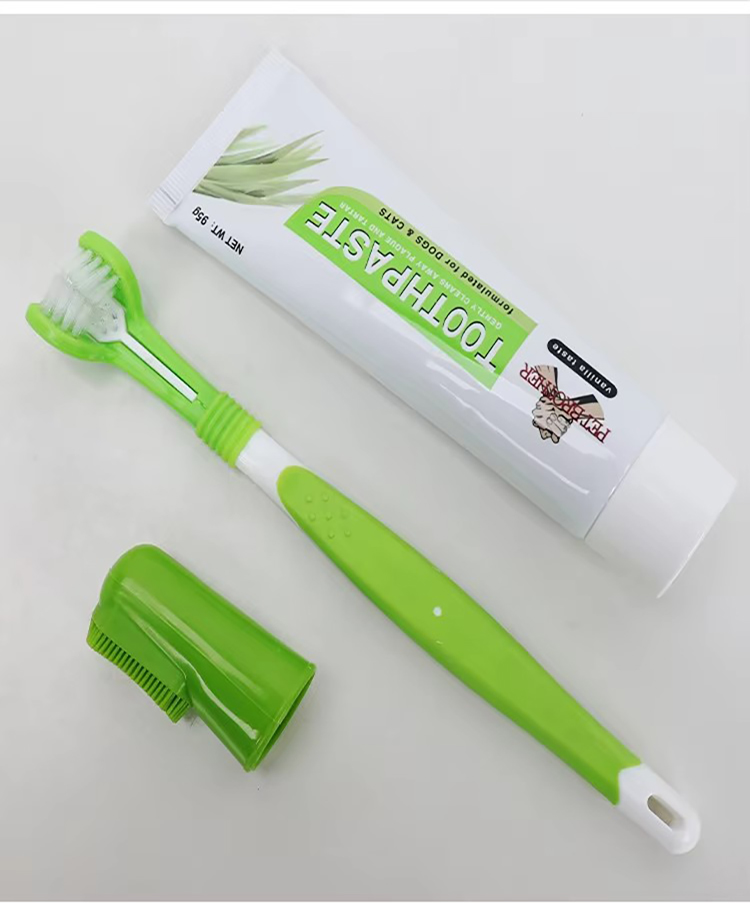Dog Toothbrush Set With Finger Toothbrush and Toothpaste (6)