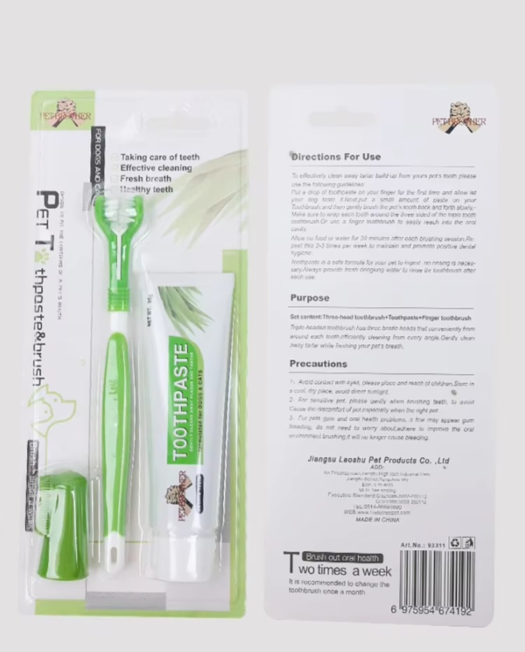 Dog Toothbrush Set With Finger Toothbrush and Toothpaste