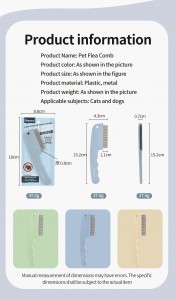 Double Rows Pet Grooming Comb for Dogs & Cats for Removing Tangles and Knots Removes Tangles & Knots Flea Lice Comb