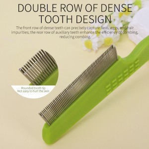 Double Rows Pet Grooming Comb for Dogs & Cats for Removing Tangles and Knots Removes Tangles & Knots Flea Lice Comb