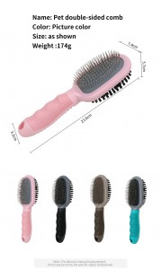 Double Side Pet Hair Grooming Pin Bristle Brush for Dogs and Cats