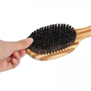 Brosse à poils en bois de bambou double face pour animaux de compagnie